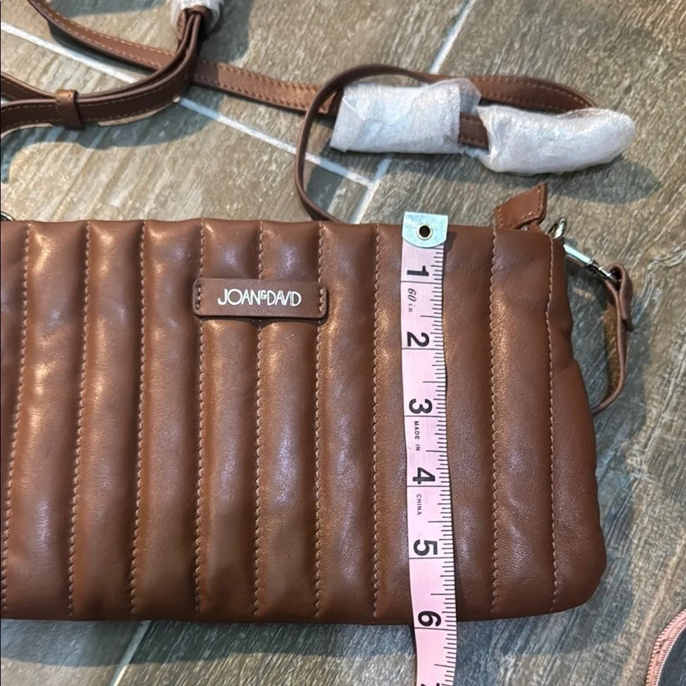 Joan & David Brown Leather Crossbody Bag with Vintage Charm